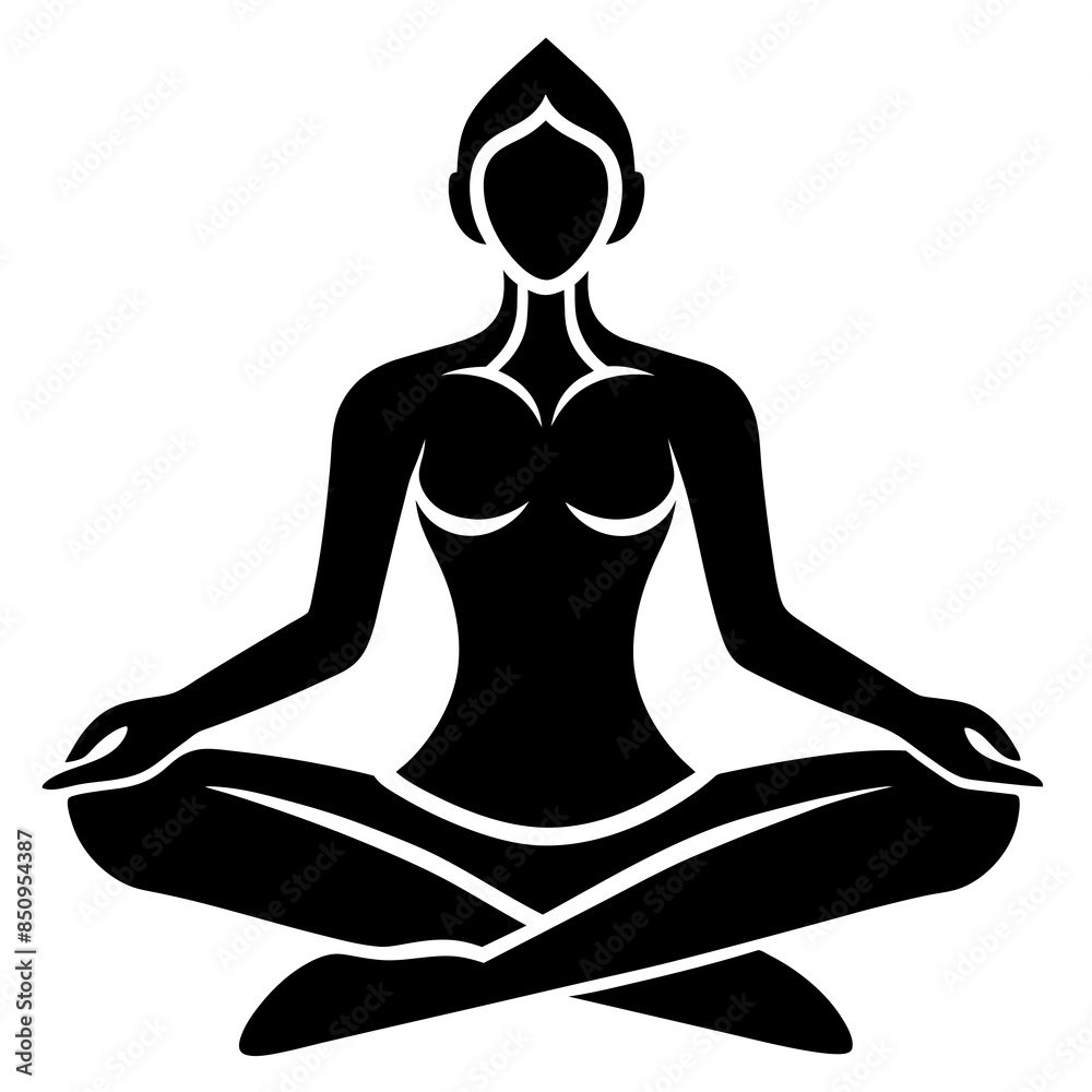 silhouette of yoga person silhouette of yoga person