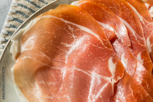 Sliced Italian Prosciutto Ham photo