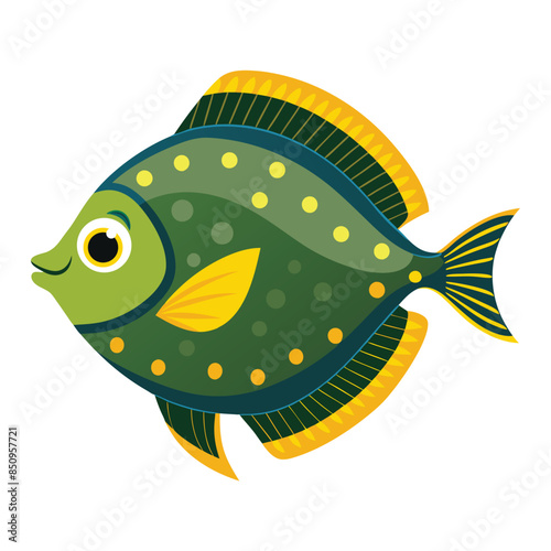 illustration of flounder fish on white