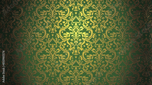 a stunning vintage inspired wallpaper gold and green photo