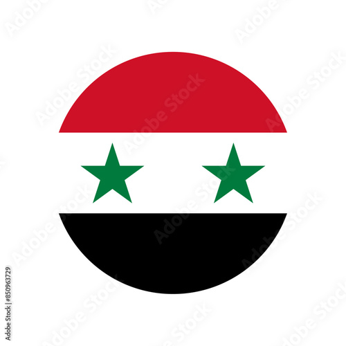 Round Syria flag icon