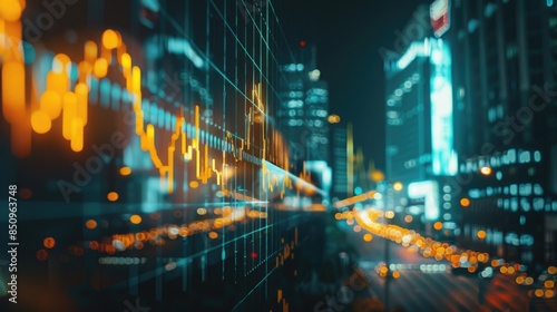 Wallpaper Mural Nighttime city scene with numerous lights and buildings Torontodigital.ca