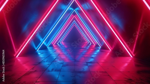 Red Blue Tunnel Abstract Background 