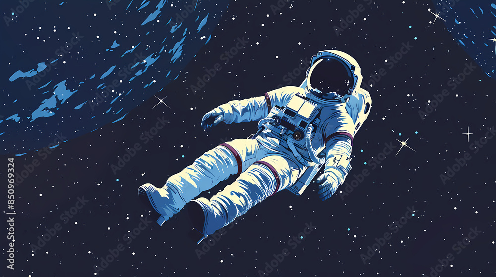 Astronauts explore the universe and stars Astronauts explore the universe and stars