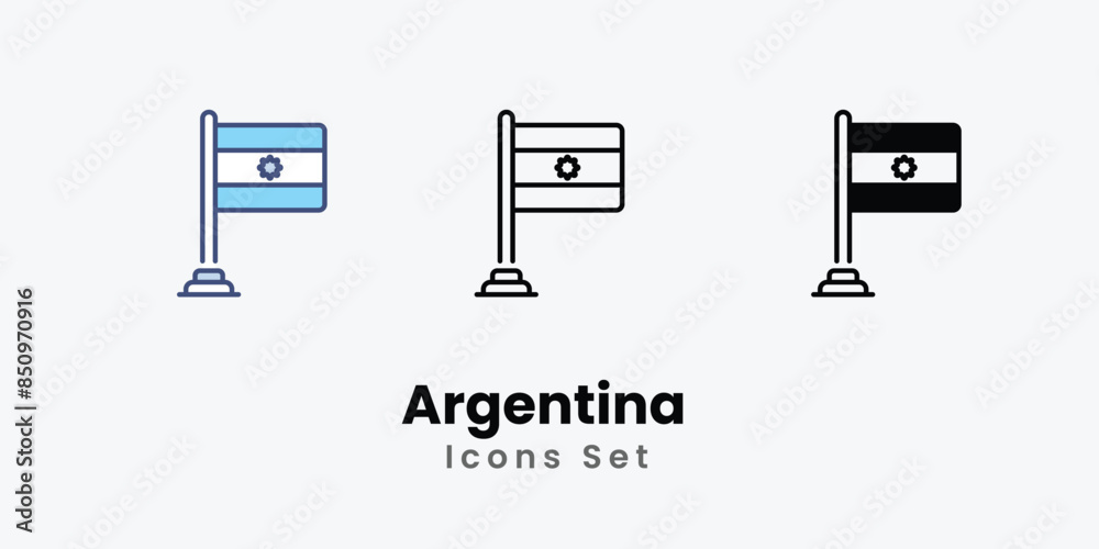 Argentina icons vector set stock illustration Argentina icons vector set stock illustration