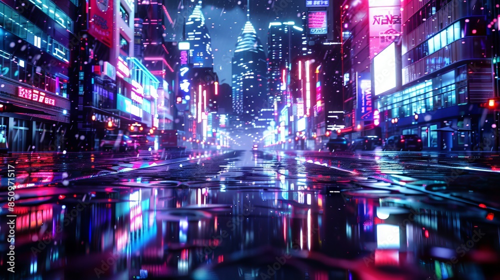 Cityscape design with neon lights Cityscape design with neon lights