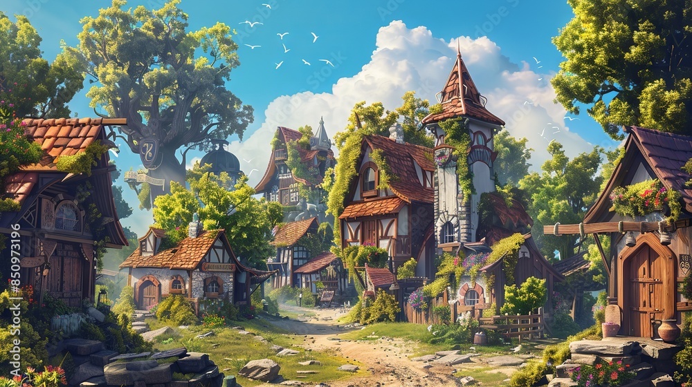 Obraz premium Cartoon style game scene
