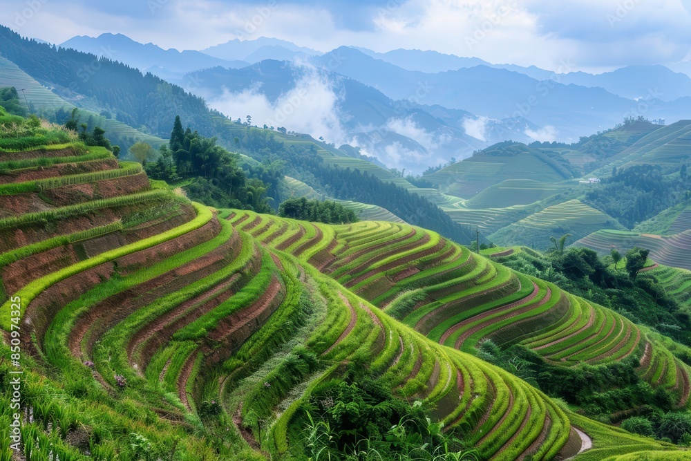 majestic terrace farming on scenic hillsides blending nature and agriculture landscape photography majestic terrace farming on scenic hillsides blending nature and agriculture landscape photography