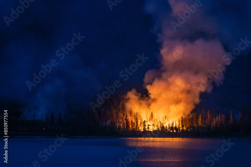 Forest fire near Interlaken, Twin Lakes, Colorado. 
