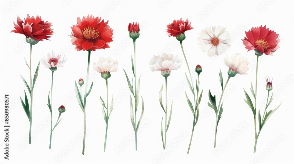 Obraz premium Vibrant Watercolor Flowers for Spring Decor Generative AI