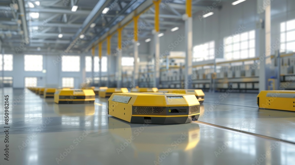 Automated Guided Vehicles (AGVs): An indoor logistics center with AGVs ...