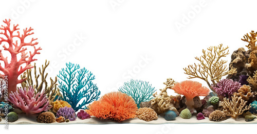 A vibrant underwater scene with colorful coral reefs, perfect for marine life projects, educational materials, and ocean conservation campaigns. Ideal for websites, presentations, and publications rel photo