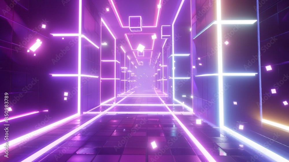 musical neon color background with white squares and purple lights. musical neon color background with white squares and purple lights.