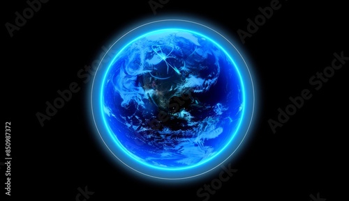 Wallpaper Mural Earth Glowing with Blue Light Torontodigital.ca