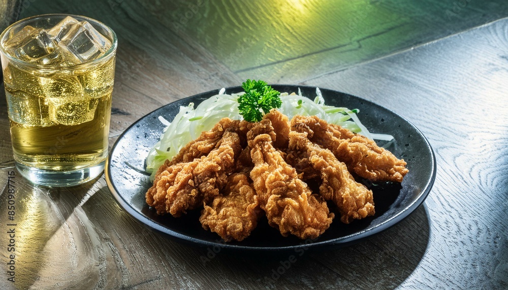 먹음직스러운 치킨 가라아게 먹음직스러운 치킨 가라아게