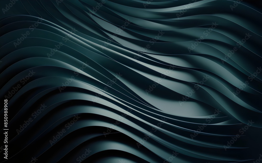 Elegant black background with flowing lines. Minimal geometric curve dynamic shapes composition. Wavy background abstract papercut decoration 3D rendering Elegant black background with flowing lines. Minimal geometric curve dynamic shapes composition. Wavy background abstract papercut decoration 3D rendering