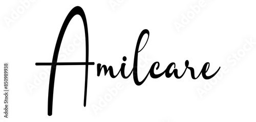Amilcare - colore nero - parola nome scritta - ideale per websites, presentazioni, biglietti, banners, sweatshirt, stampe, cricut, silhouette, sublimazioni, etichette, adesivi
