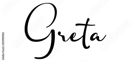 Greta - colore nero - parola nome scritta - ideale per websites, presentazioni, biglietti, banners, sweatshirt, stampe, cricut, silhouette, sublimazioni, etichette, adesivi