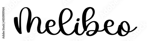 Melibeo - colore nero - parola nome scritta - ideale per websites, presentazioni, biglietti, banners, sweatshirt, stampe, cricut, silhouette, sublimazioni, etichette, adesivi