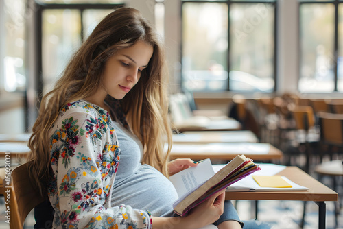woman reading a book in a cafe