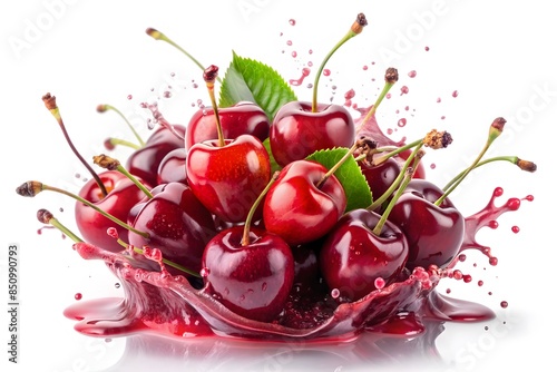 A Close-Up Image Of A Handful Of Red Cherries Exploding With Sweet, Red Juice.