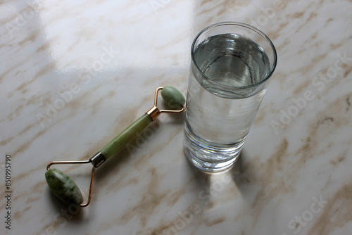 glass of water and gouache