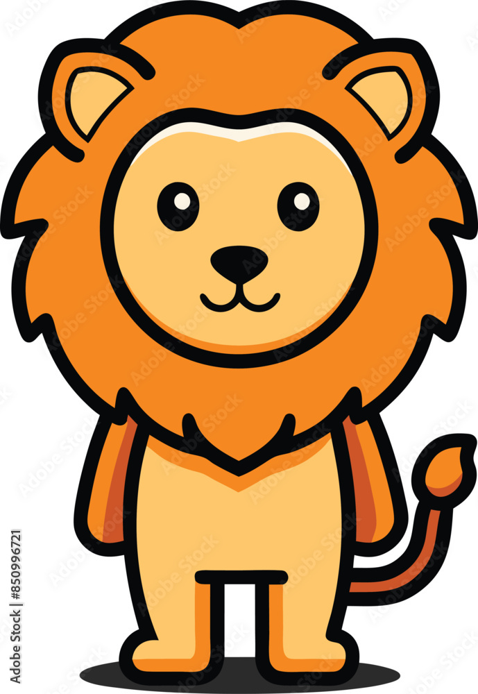 Cute Lion Cartoon Vector Icon illustration On White Background. Cute Lion Cartoon Vector Icon illustration On White Background.