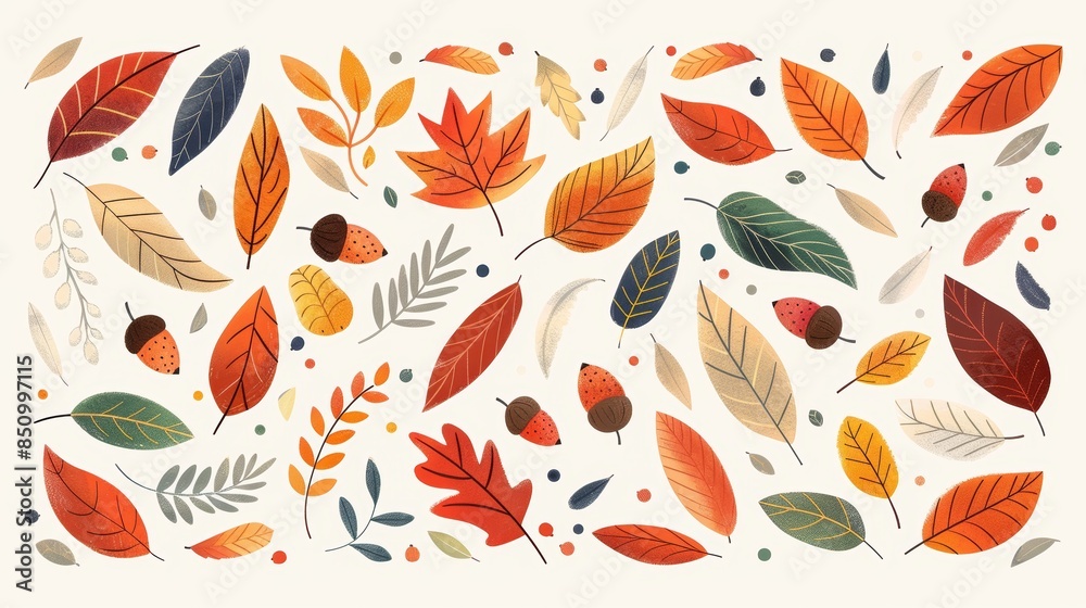 Vibrant Autumn Elements for Design and Craft Projects Generative AI Vibrant Autumn Elements for Design and Craft Projects Generative AI