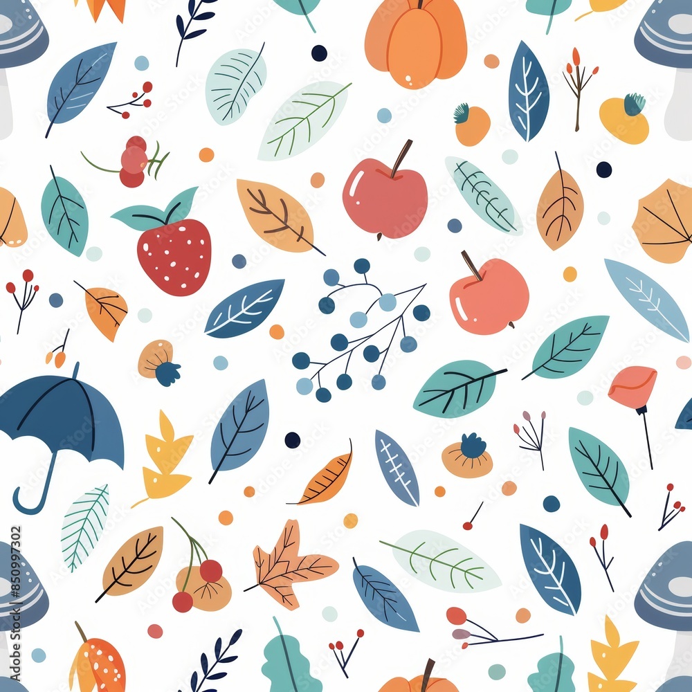 Cozy Autumn Pattern for Fall Decor and Design Generative AI Cozy Autumn Pattern for Fall Decor and Design Generative AI
