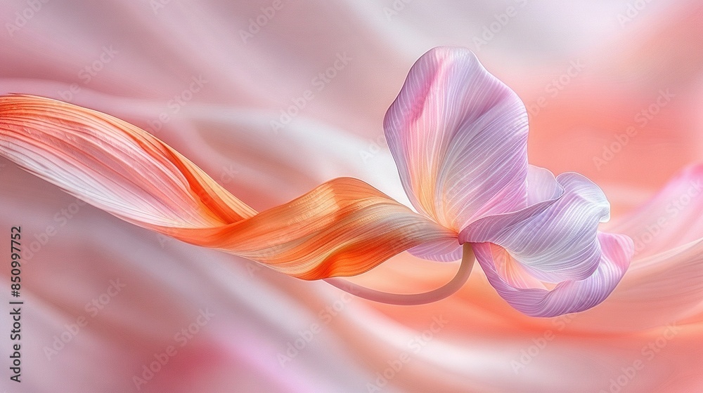 A close-up of a flower with a pink and orange swirl in its center, surrounded by a white and orange swirl A close-up of a flower with a pink and orange swirl in its center, surrounded by a white and orange swirl
