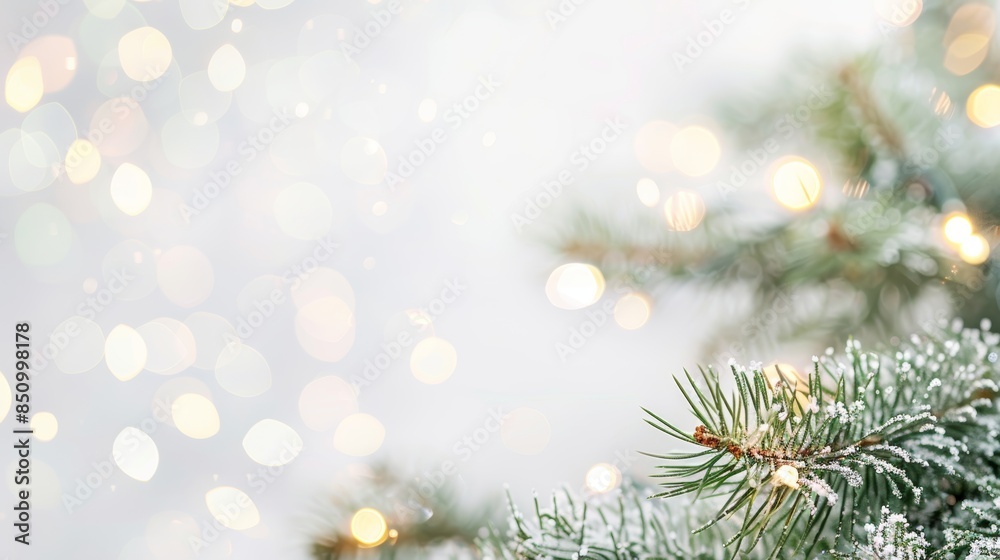 Festive Holiday Border with Bokeh Lights Generative AI Festive Holiday Border with Bokeh Lights Generative AI