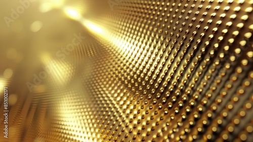 Close-up view of a golden, textured surface with a pattern of raised dots, creating a stippled effect