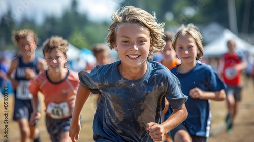 Muddy Marathon: A Boy's Determination in a Race
