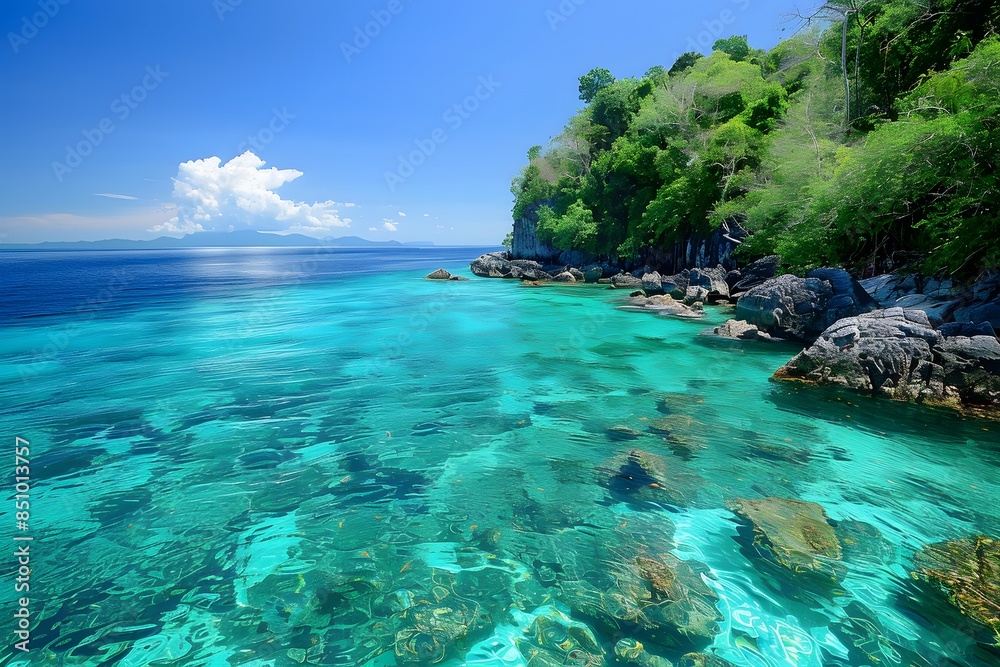 Fototapeta premium Exotic destination with beautiful blue sea