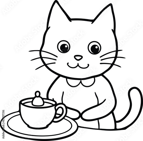 cute and playful cat illustrations and silhouette 