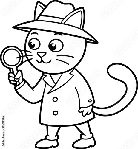 cute and playful cat illustrations and silhouette 