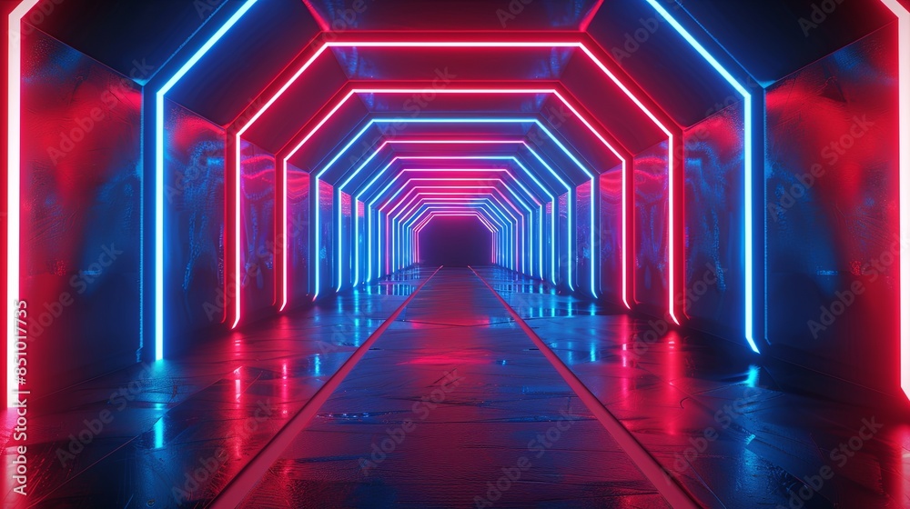 Red Blue Tunnel Abstract Background Red Blue Tunnel Abstract Background