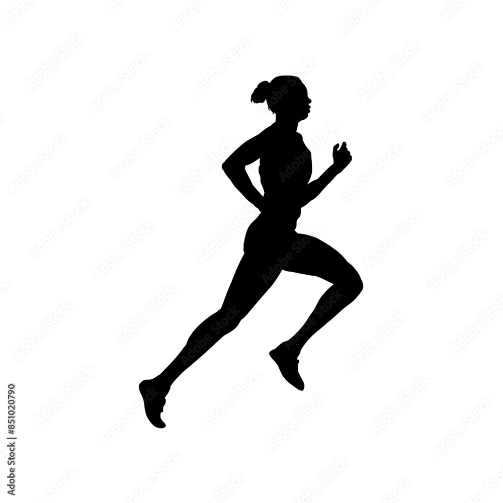 runner silhouette, running woman vector illustration runner silhouette, running woman vector illustration