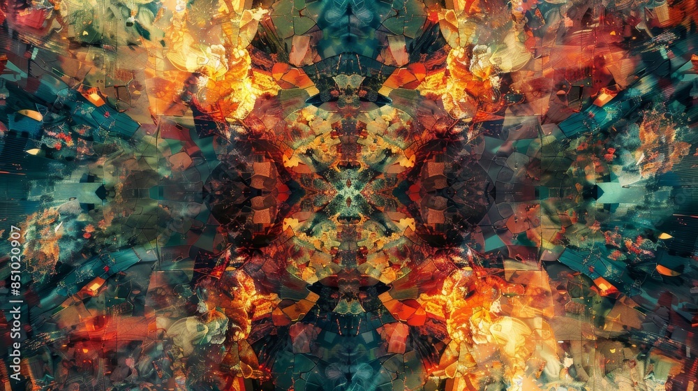 Abstract shapes and patterns reminiscent of a frenetic stock market floor in art Abstract shapes and patterns reminiscent of a frenetic stock market floor in art