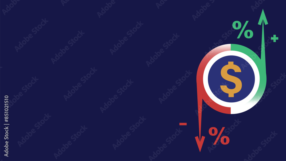 Fototapeta premium Financial rise and fall concept. money increase and decrease. finance gain and loss. 