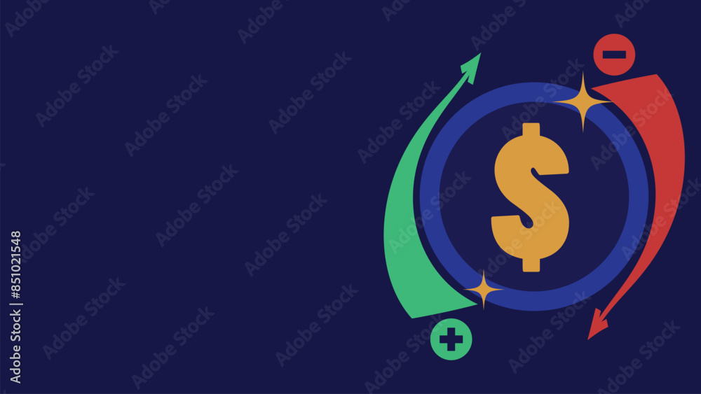 Fototapeta premium Financial rise and fall concept. money increase and decrease. finance gain and loss. 