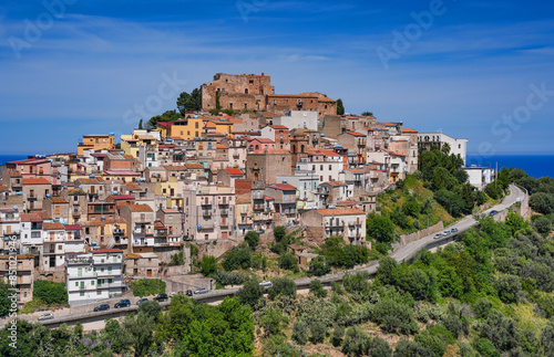 Summer view of the historic village of Caronia in Sicily, Italy, Europe