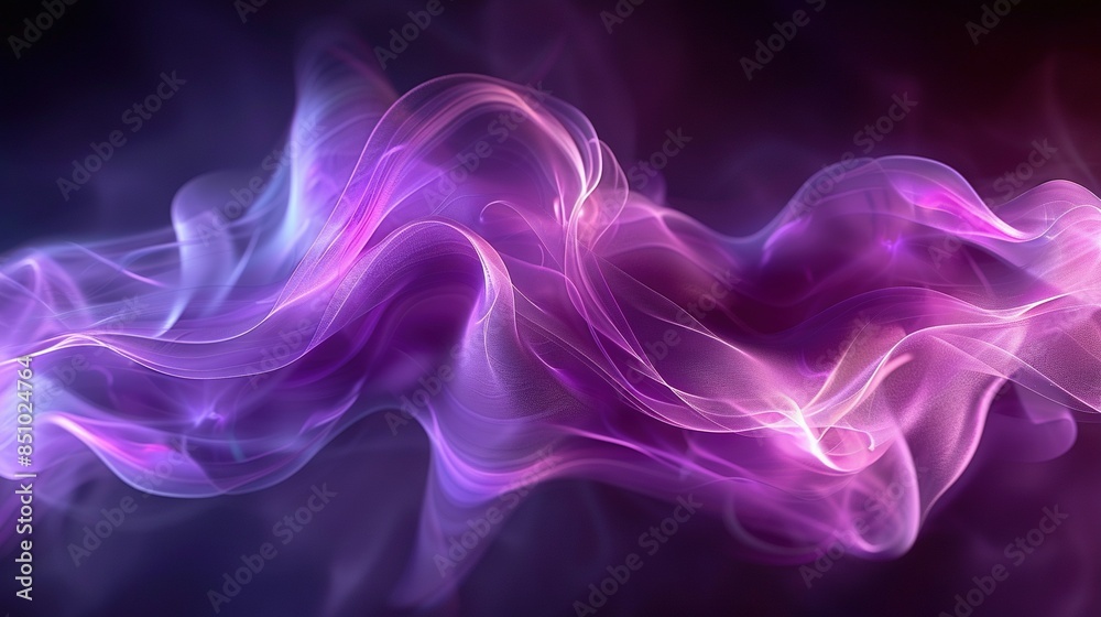 a purple wave on a black background with a red light at the end a purple wave on a black background with a red light at the end