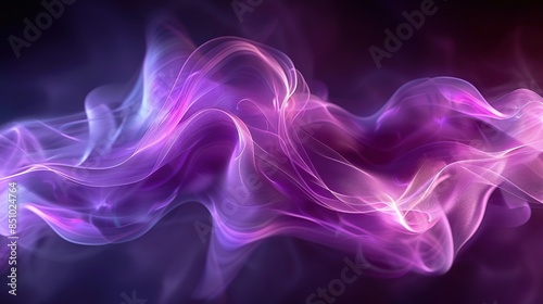    a purple wave on a black background with a red light at the end
