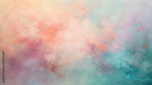 Pastel dreamscape with blended colors and brushstrokes like a watercolor photo