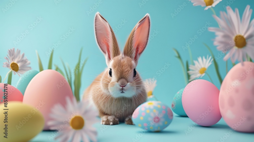 easter bunny and easter eggs easter bunny and easter eggs