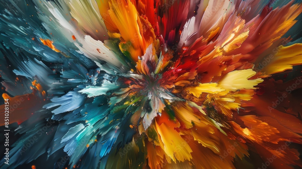 Obraz premium Colors blend seamlessly in a hypnotic vibrant explosion