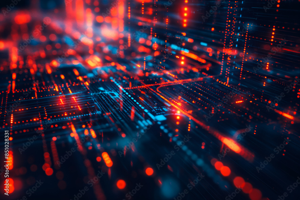 Fototapeta premium Abstract background of an electronic circuit representing digital technology and artificial intelligence