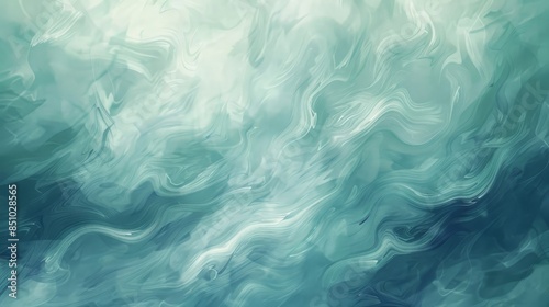 Soft swirling strokes in abstract blues and greens background
