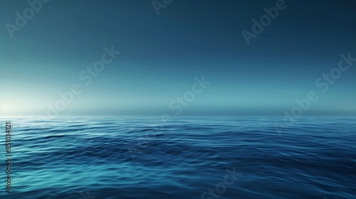 Blue gradient from cyan to navy like twilight over tranquil ocean © javier